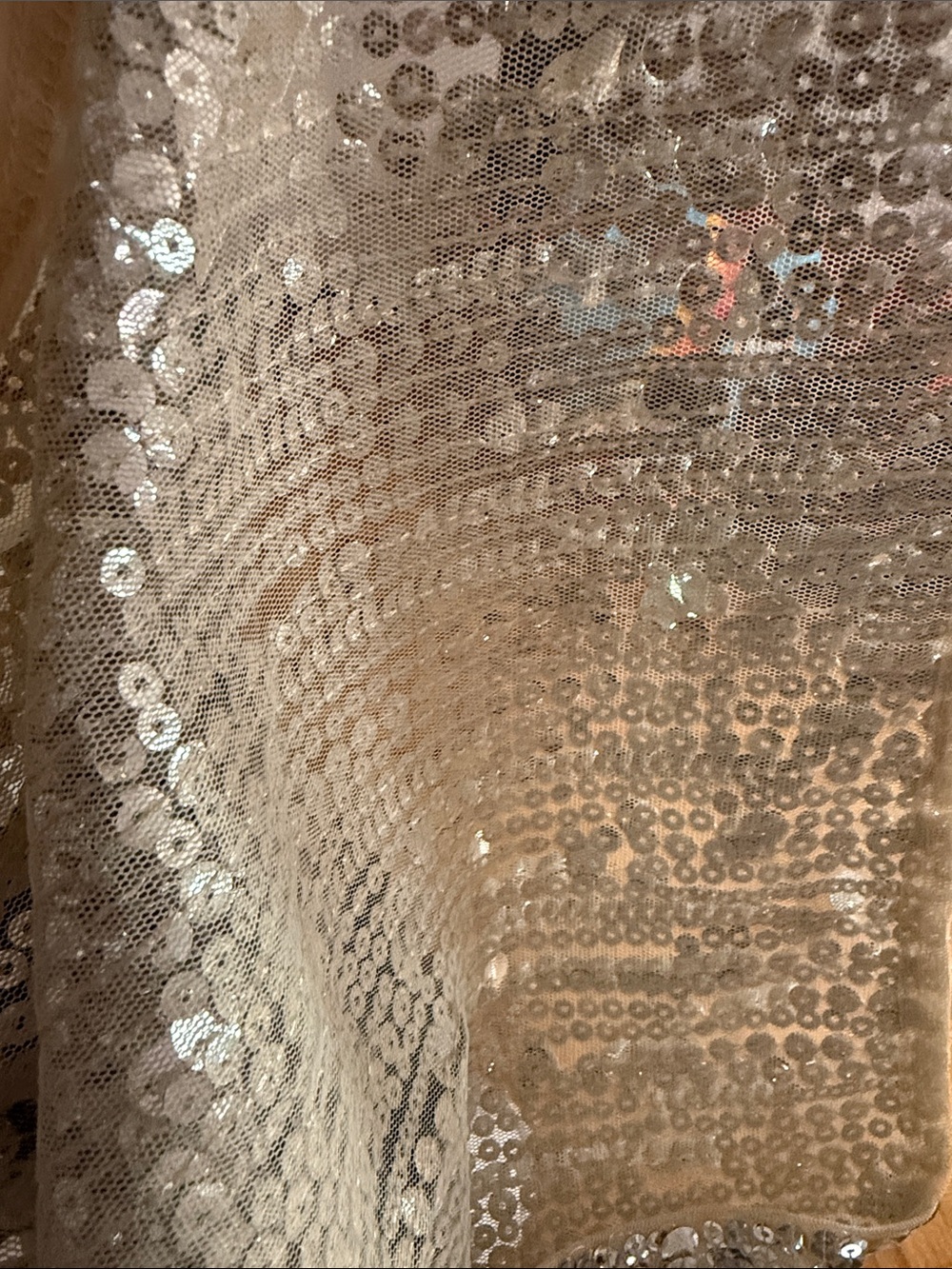 NWT H&M Sequin Wrap Dress in Champagne Gold/ Silver - Picture 7 of 8
